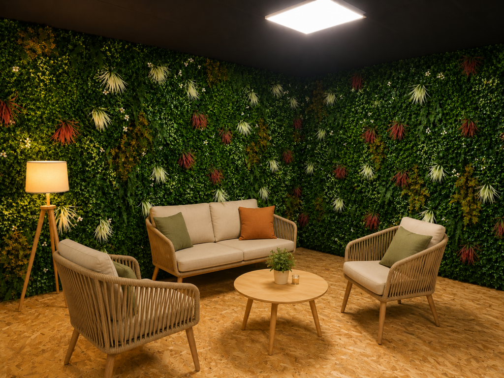 Location d'un salon chaleureux et d'un espace de vie convivial à Laillé, idéal pour des tournages, des événements professionnels ou des réunions près de Rennes.